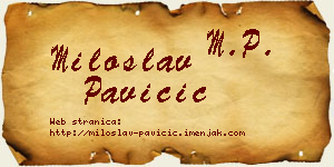 Miloslav Pavičić vizit kartica